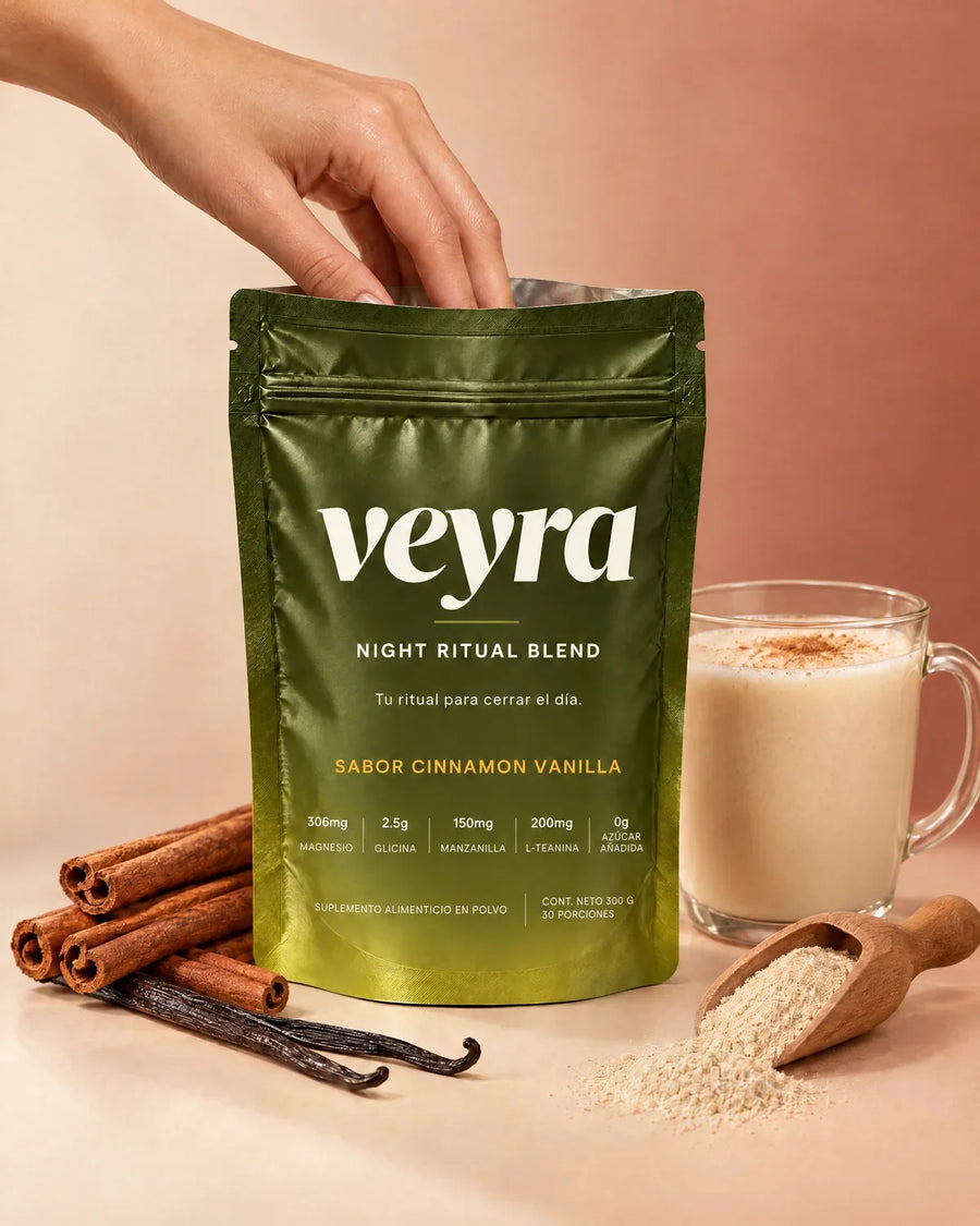 Veyra Night Ritual Blend sabor Cinnamon Vanilla, con vainilla y canela